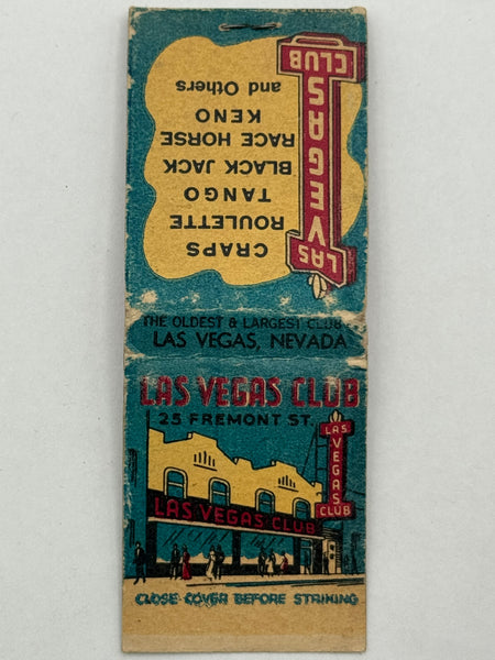 "Las Vegas Club" Vintage Feature Matchbook