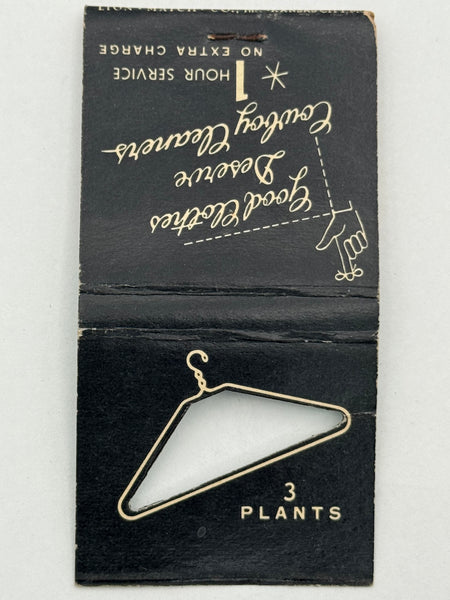 "Cowboy Cleaners" Vintage Feature Matchbook with a Knot-Hole Cover!