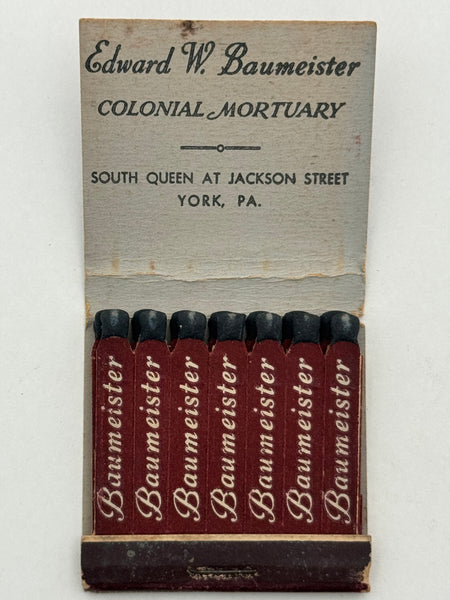 "Edward W. Baumeister" Vintage Feature Matchbook