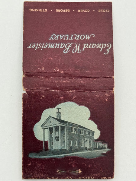 "Edward W. Baumeister" Vintage Feature Matchbook