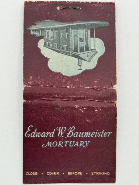 "Edward W. Baumeister" Vintage Feature Matchbook