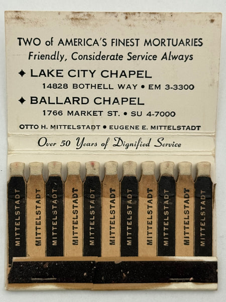 "Mittelstad" Vintage Feature Matchbook