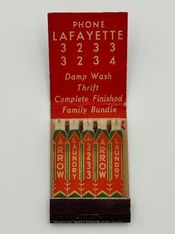 "Arrow Laundry" Baltimore, MD Vintage Feature Matchbook