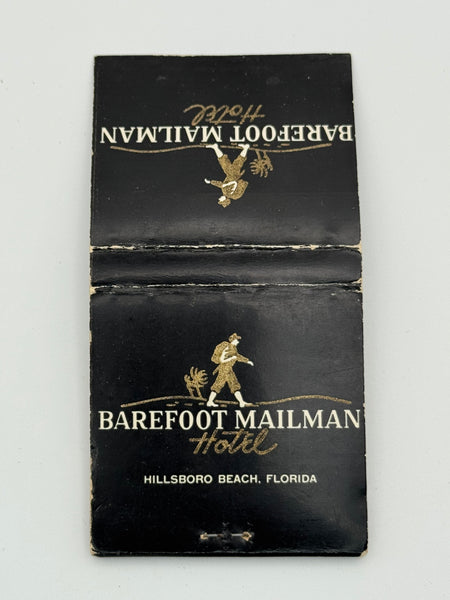 "Barefoot Mailman Hotel" Hillsboro Beach, FL  Vintage Feature Matchbook