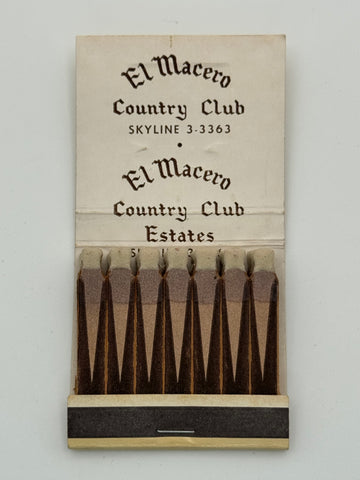 "El Macero Country Club" Vintage Feature Matchbook