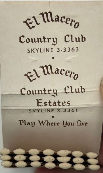 "El Macero Country Club" Vintage Feature Matchbook