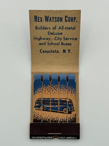 "Rex-Watson Corp." Canastota, NY Vintage Feature Matchbook