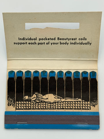 "Beautyrest By Simmons" Vintage Feature Matchbook with a Knot-Hole Cover!