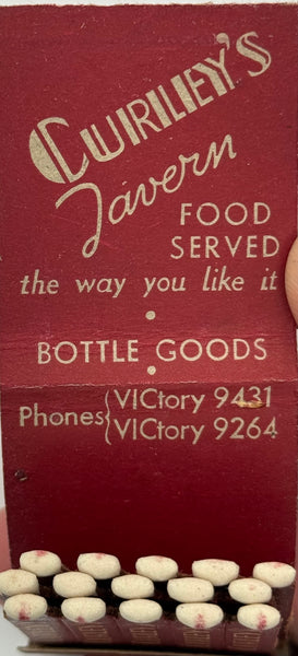 "Curley’s Tavern" Chicago, IL Vintage Feature Matchbook