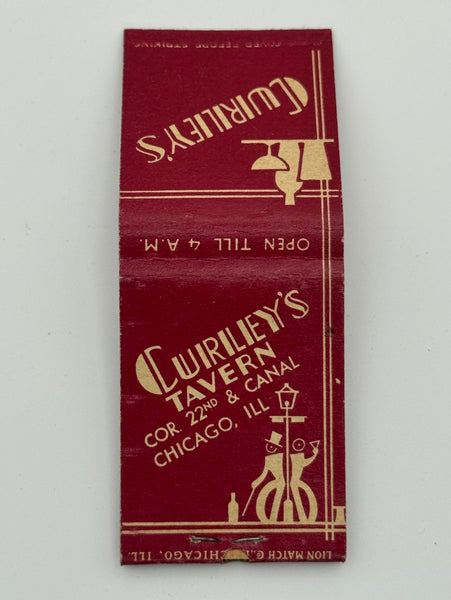 "Curley’s Tavern" Chicago, IL Vintage Feature Matchbook