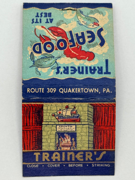 "Trainer’s Seafood" Vintage Feature Matchbook
