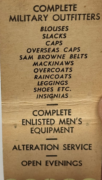 "Outdoor Military Stores" Vintage Feature Matchbook