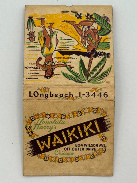 "Honolulu Harry’s Waikiki" Vintage Feature Matchbook
