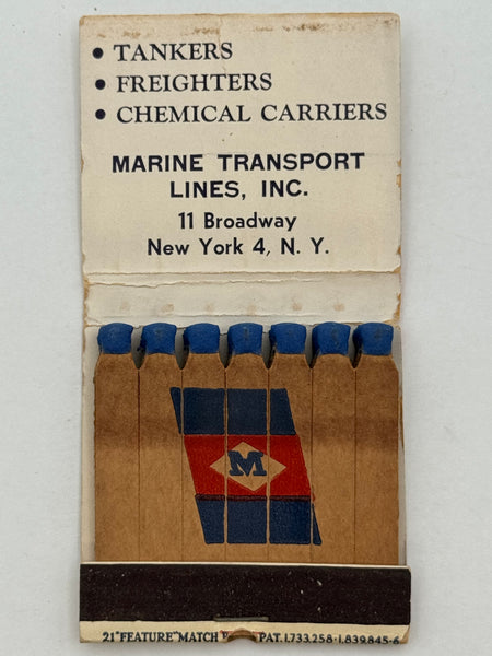 "Marine Transport Lines Inc." Vintage Feature Matchbook