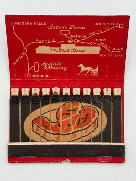 "The Steak House" Vintage Feature Matchbook