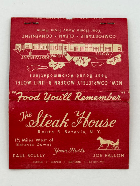 "The Steak House" Vintage Feature Matchbook