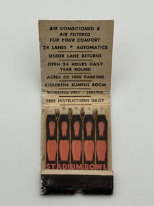 "Stadium Bowl" Bloomington. MN Vintage Feature Matchbook