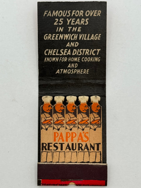 "Pappa’s Restaurant" Vintage Feature Matchbook