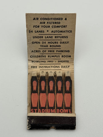 "Stadium Bowl" Bloomington. MN Vintage Feature Matchbook