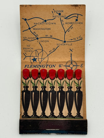 "Fulper Pottery Co. -Makers of Stangl Pottery" Flemington, NJ Vintage Feature Matchbook