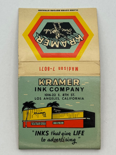 "Kramer Ink Company" Los Angeles, CA Vintage Feature Matchbook