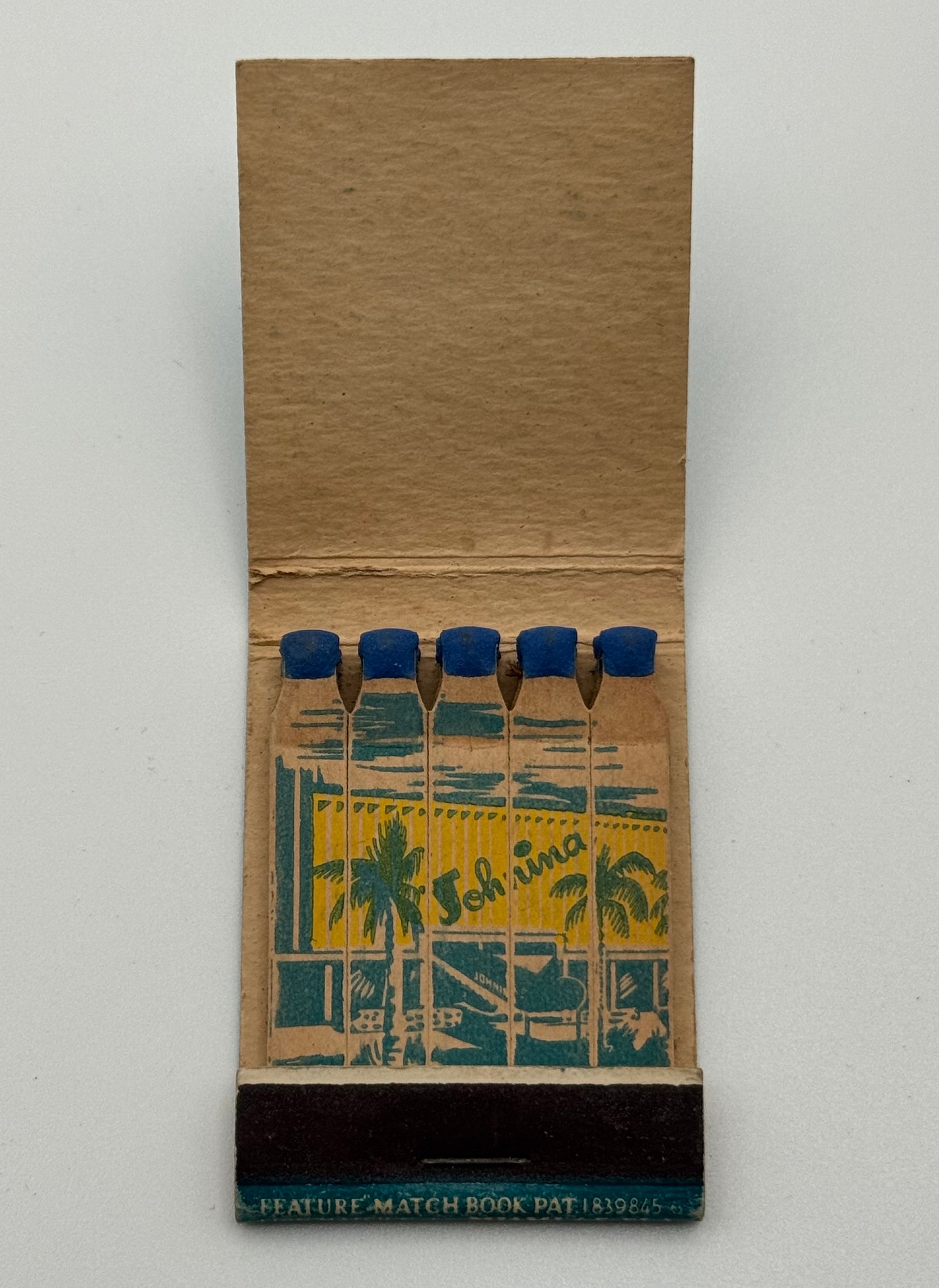 "The Johnina Hotel" Palm Beach, FL Vintage Feature Matchbook