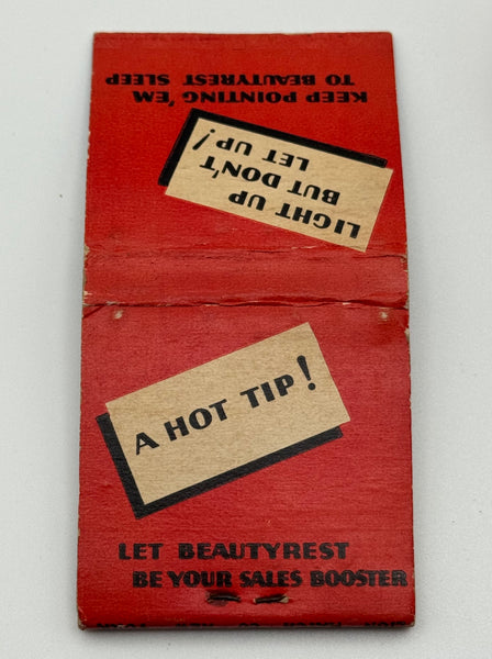 "Beautyrest Mattresses" Vintage Feature Matchbook with a Pop-Up Display!