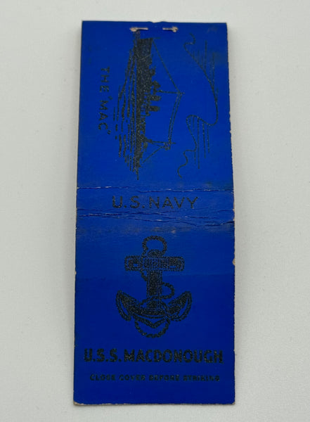 "U.S.S. Macdonough" Vintage Feature Matchbook