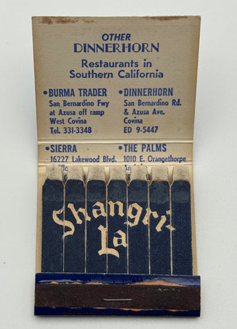 "Shangri-La" Southern California Vintage Feature Matchbook