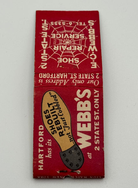 "Webb’s" Vintage Hartford, CT Feature Matchbook