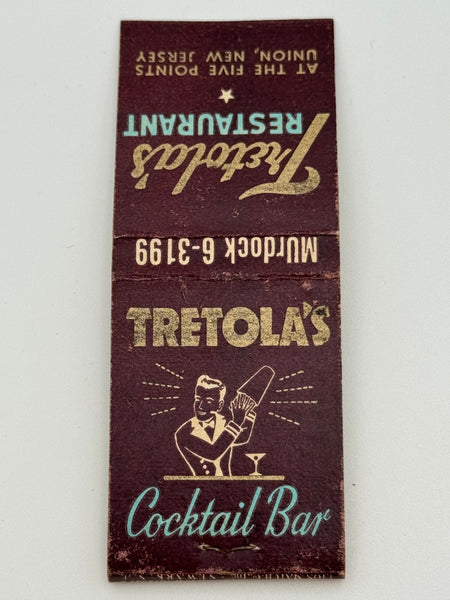 "Tretola’s Restaurant" Union, NJ Vintage Feature Matchbook
