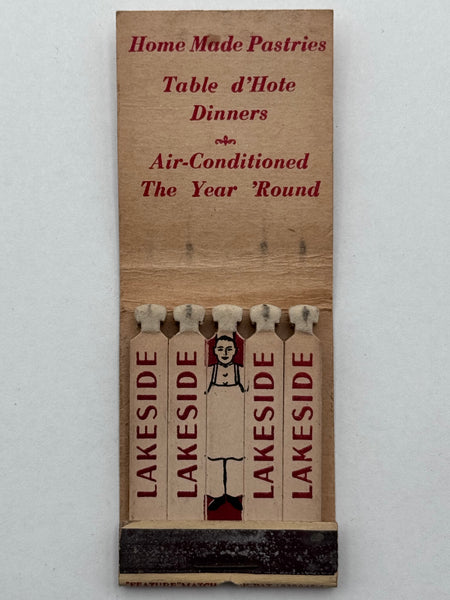 "Lakeside Restaurant" Vintage Feature Matchbook