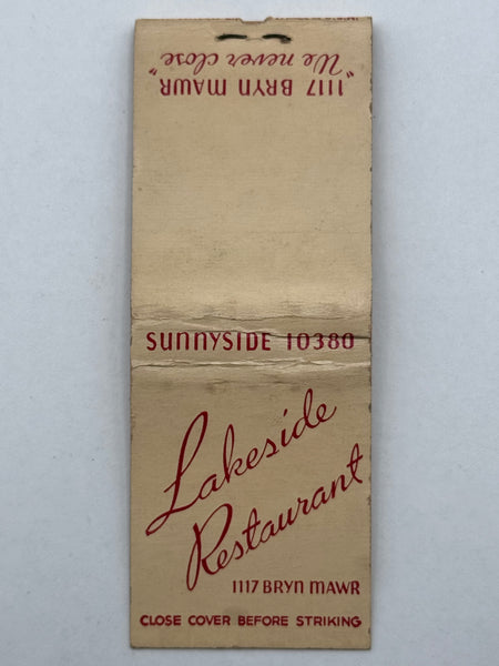 "Lakeside Restaurant" Vintage Feature Matchbook