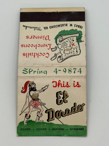 "El Dorado" Milwaukee, WI Vintage Feature Matchbook
