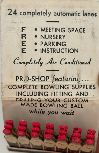 "West Gate Lanes" Jefferson City, MO Vintage Feature Matchbook