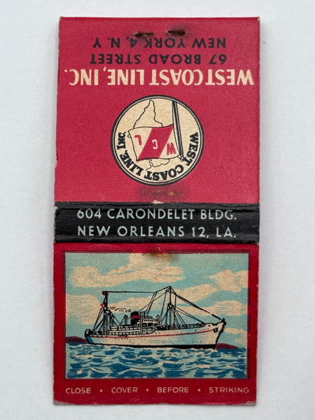 "Westcoast Line, Inc." Vintage Feature Matchbook