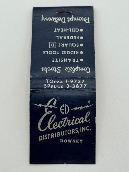 "Electrical Distributors Inc" Vintage Feature Matchbook