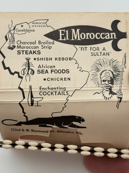 "El Moroccan" Milwaukee, WI  Vintage Feature Matchbook w/ an Easel Back!