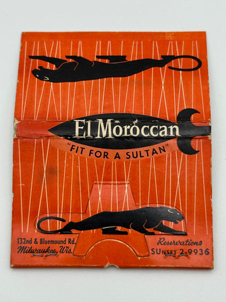 "El Moroccan" Milwaukee, WI  Vintage Feature Matchbook w/ an Easel Back!
