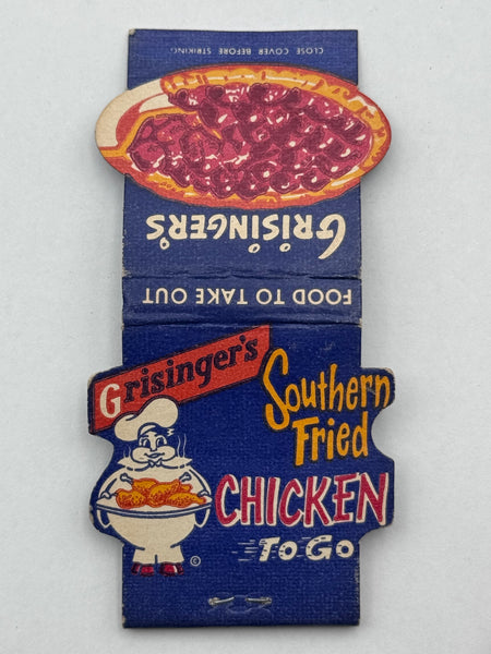 "Grisinger’s" Vintage Feature Matchbook with a Contour Cover!
