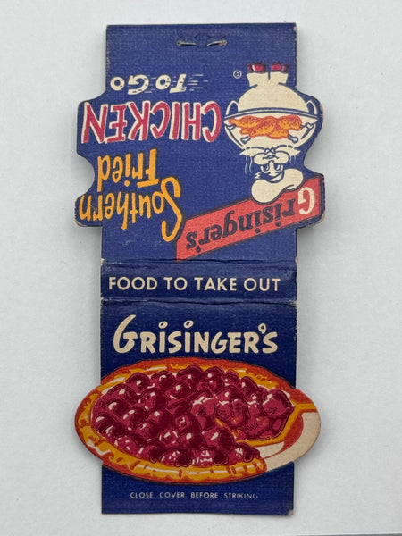 "Grisinger’s" Vintage Feature Matchbook with a Contour Cover!