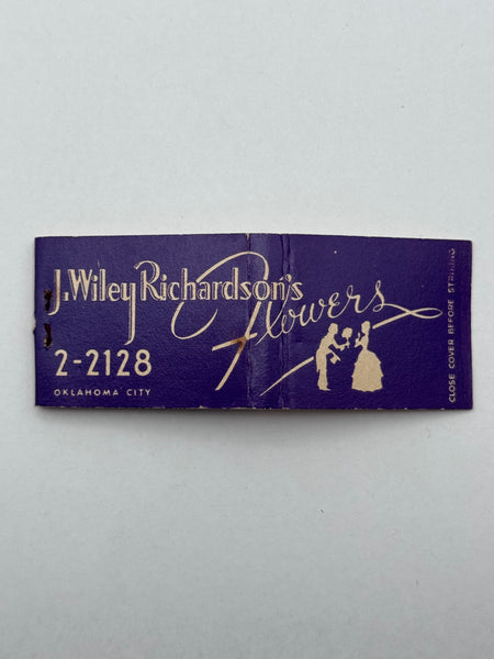 "J. Wiley Richardson’s Flower" Vintage Feature Matchbook with a Full Length Cover!