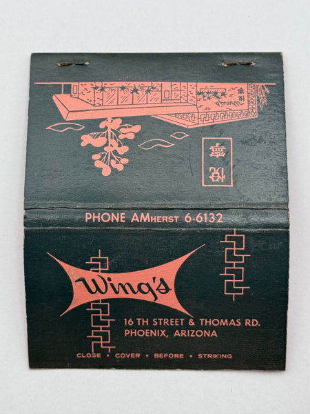 "Wing’s" Vintage Feature Matchbook