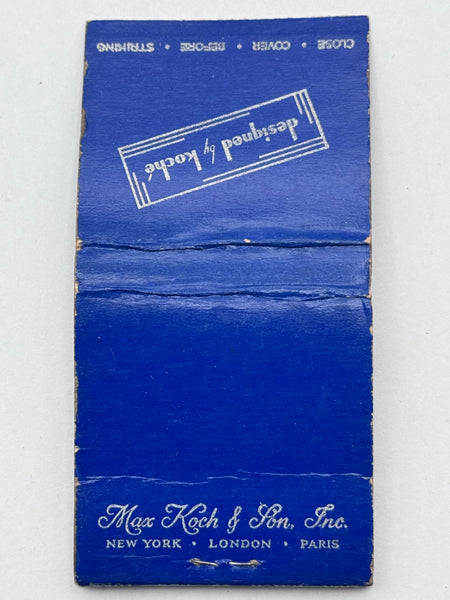 "Max Koch & Son, Inc." Vintage Feature Matchbook