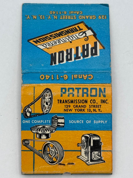 "Patron Transmission Co., Inc" Vintage Feature Matchbook