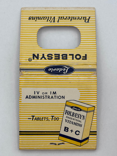 "Lederle / Folbesyn" Vintage Feature Matchbook with a Knot-Hole Cover!