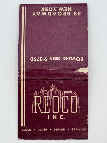 "Reoco Inc" Vintage Feature Matchbook