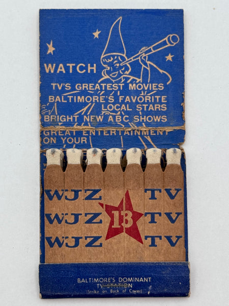 "WJZ 13 TV" Vintage Feature Matchbook with a Spot Striker!
