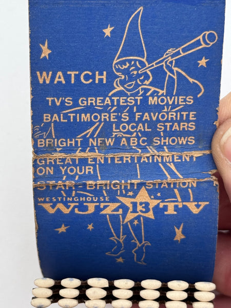 "WJZ 13 TV" Vintage Feature Matchbook with a Spot Striker!