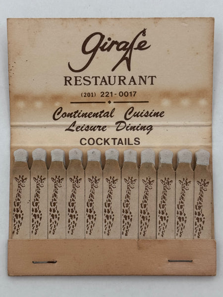 "Girafe Restaurant" Vintage Feature Matchbook